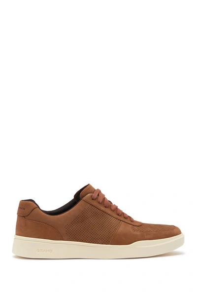 Shop Cole Haan Grand Crosscourt Modern Perforated Sneaker In British Tan