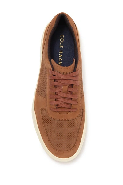 Shop Cole Haan Grand Crosscourt Modern Perforated Sneaker In British Tan