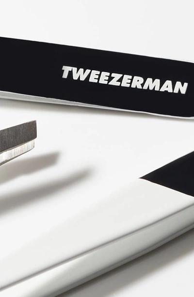 Shop Tweezerman Midnight Strike Slant Tweezer In Silver/ Black