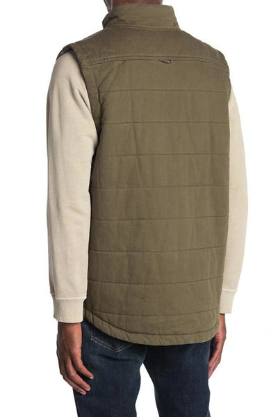 Union Denim Quilted Vintage Twill Vest In Cargo Green