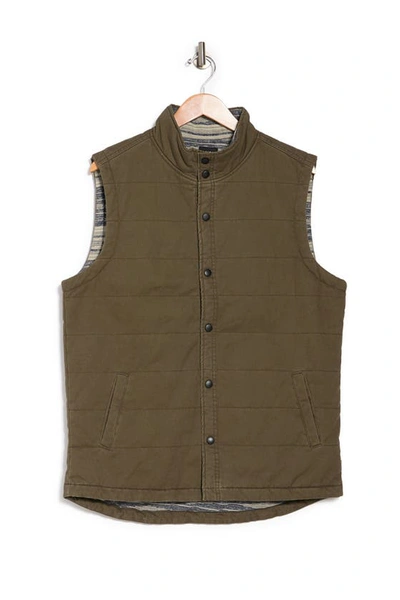 Union Denim Quilted Vintage Twill Vest In Cargo Green