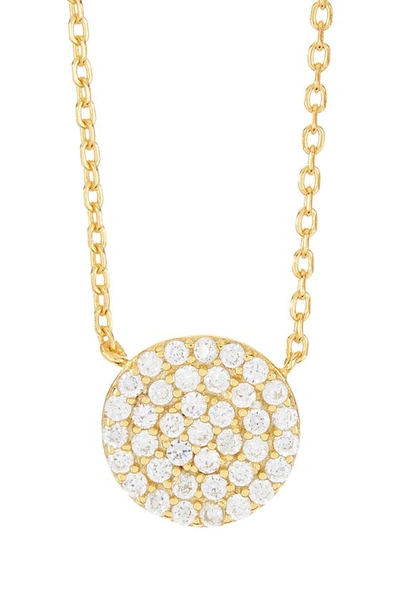 Shop Argento Vivo Sterling Silver Cz Circle Pendant Necklace In Gold