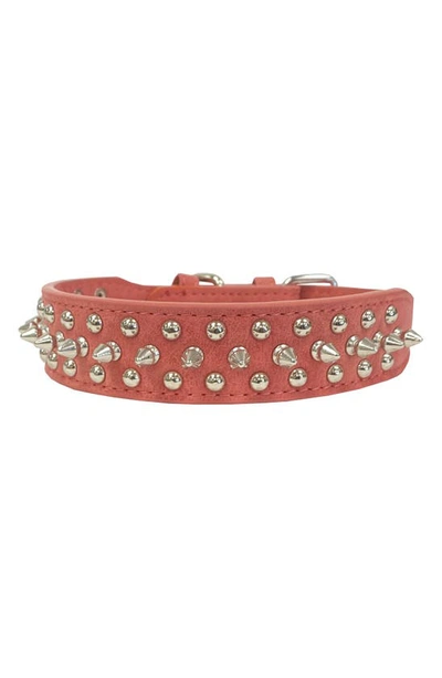 Shop Dogs Of Glamour Harris Rivet Dog Collar In Rose