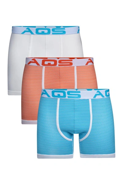 Shop Aqs Print Boxer Briefs In Orange/white Stripe/lightblue