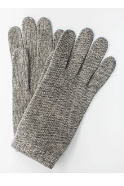 Portolano Solid Cashmere Gloves In Light Heather Grey