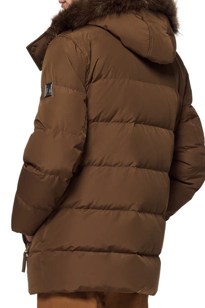 Shop Andrew Marc Gattaca Faux Fur Trim Parka In Cappuccino