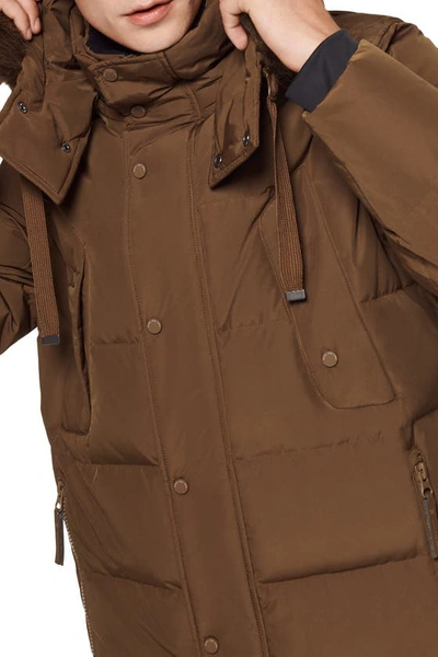 Shop Andrew Marc Gattaca Faux Fur Trim Parka In Cappuccino