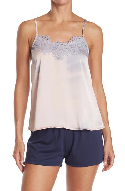 Just One Woven Lace Trim Cami In Tye Dye