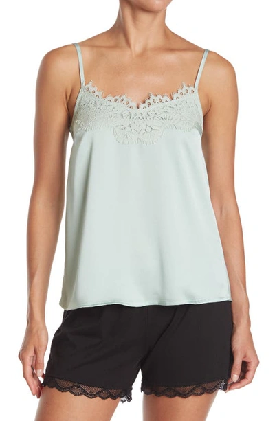 Shop Just One Woven Lace Trim Cami In Mint