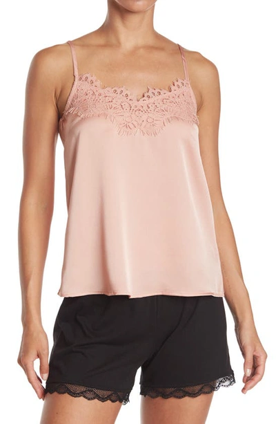 Shop Just One Woven Lace Trim Cami In Rose