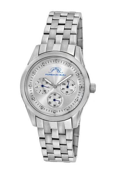Shop Porsamo Bleu Diana Diamond Bracelet Watch, 39mm In Silver
