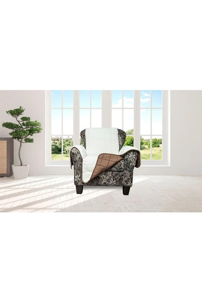 Shop Duck River Textile Chocolate Jeremy Faux Shearling Reversible Waterproof Microfiber Chair Cover