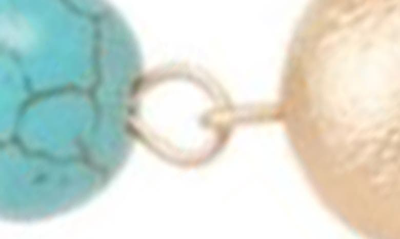 Saachi Natural Stone Beaded Adjustable Slider Necklace In Turquoise