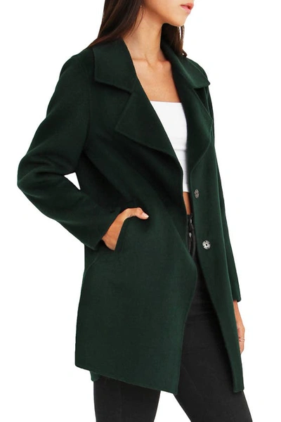 Belle & Bloom Ex-boyfriend Wool Blend Oversized Jacket In Dark Green