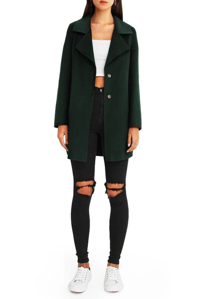 Belle & Bloom Ex-boyfriend Wool Blend Oversized Jacket In Dark Green