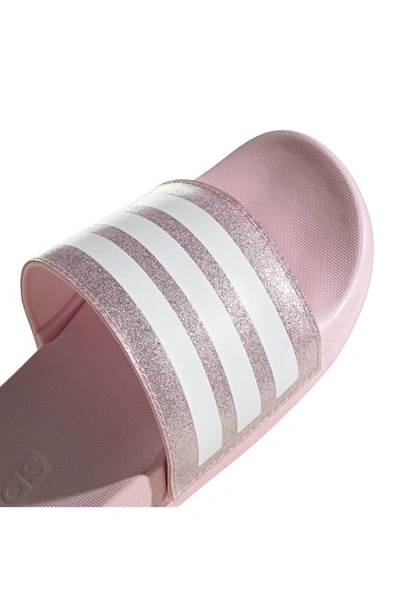 Shop Adidas Originals Kids' Adilette Comfort Sport Slide In Pink/ White