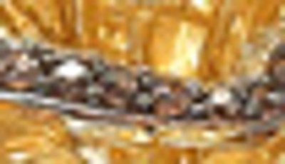 Suzy Levian 14k Yellow Gold Plated Sterling Silver Chocolate Cz Ring In Brown
