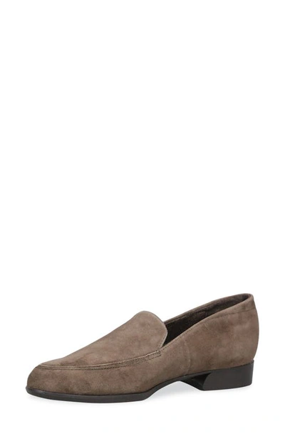 Shop Munro Harrison Loafer In Seal Grey Suede