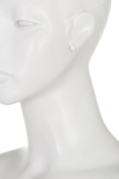 Shop Adornia White Rhodium Plated Swarovski Crystal Halo Stud Earrings In Silver