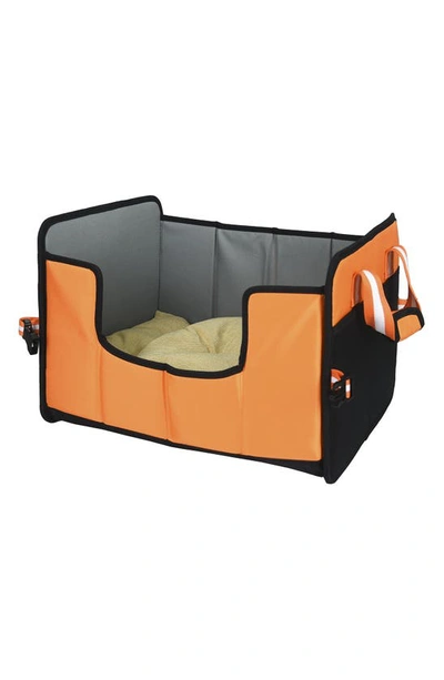 Shop Pet Life Travel-nest Folding Travel Cat & Dog Bed In Orange