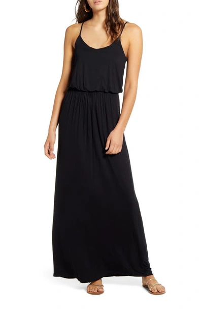 Shop Lush Knit Maxi Dress In Black