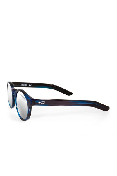 Shop Aqs Benni 49mm Blue Acetate Sunglasses In Silver