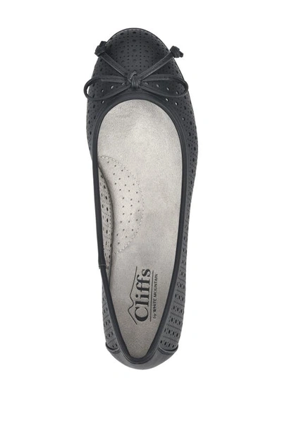 Cliffs By White Mountain Cheryl Ballet Flat In Black/burnished/smooth