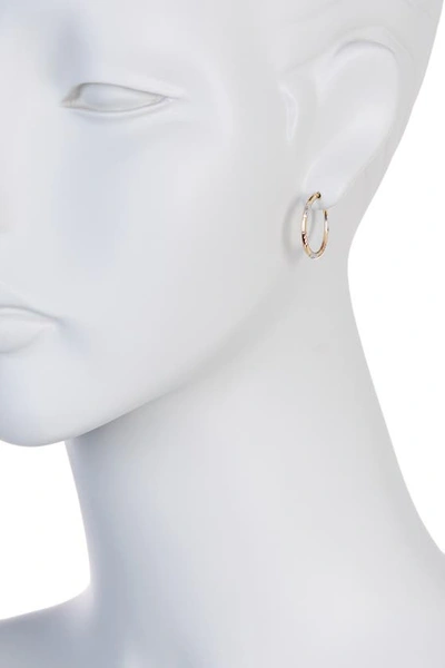 Shop Karat Rush 14k Tricolor Gold Shiny 22mm Diamond-cut Fancy Hoop Earrings In Multi