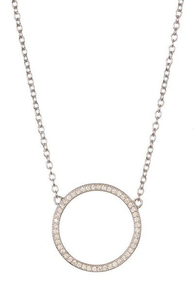 Shop Adornia Swarovski Crystal Circle Pendant Necklace In Silver