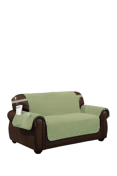 Shop Duck River Textile Sage/chocolate Jameson Reversible Waterproof Microfiber Loveseat Cover