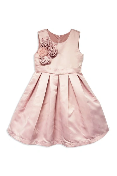 Joe-ella Alice Fit And Flare Rosette Dress In Blush