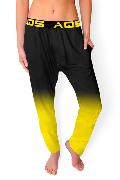 Shop Aqs Ombrè Lounge Pants In Black/ Yellow Ombre