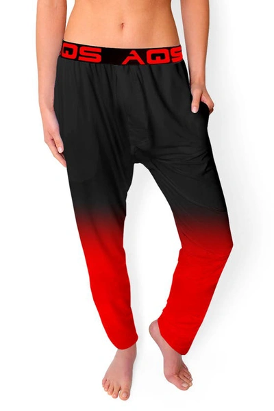Shop Aqs Ombré Lounge Pants In Black/ Red Ombre