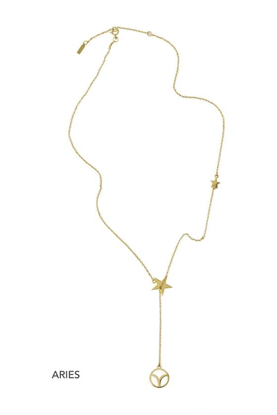 Shop Adornia 14k Yellow Gold Plated Sterling Silver Zodiac Pendant Lariat Necklace