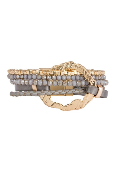 Shop Saachi Earthly Flow Multistrand Bracelet In Dark Grey