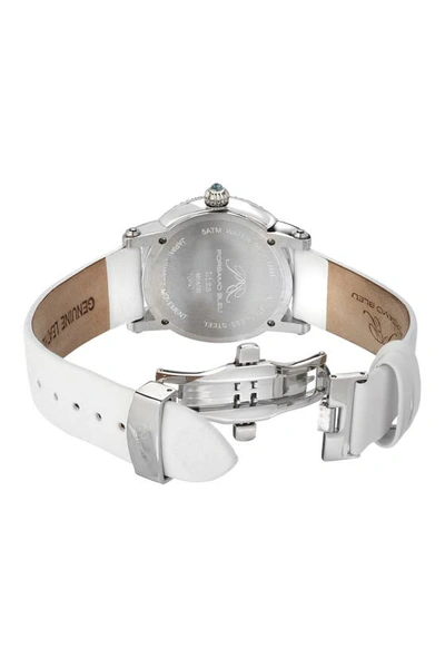 Porsamo Bleu Liza Topaz Stone Automatic Watch, 38mm X 44mm In Silver White