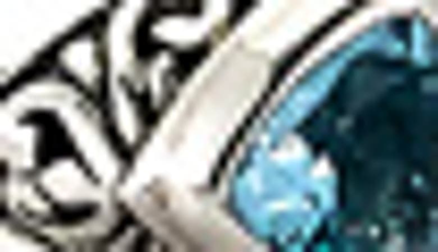 Samuel B. Sterling Silver Bezel Set Trillion Cut Blue Topaz End Twisted Cable Hinge Bangle In Blue