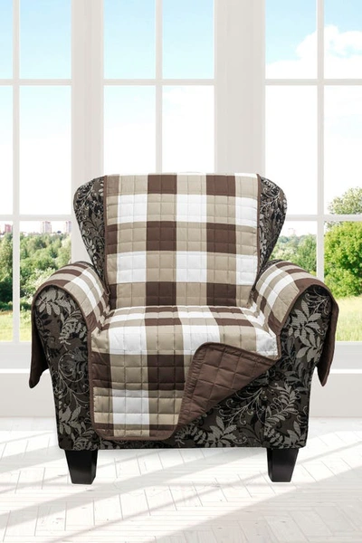 Shop Duck River Textile Chocolate/sage Alba Reversible Waterproof Microfiber Chair Cover