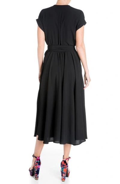 Shop Meghan La Wrap Thigh Slit Dress In Black