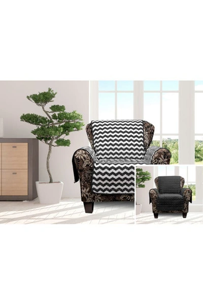 Shop Duck River Textile Black Fifi Home Reversible Waterproof Microfiber Chair Cover