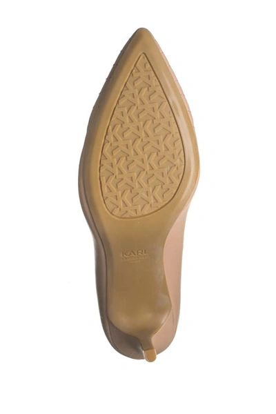 Shop Karl Lagerfeld Roulle Quilted Pointed Toe Pump In Nud Nude
