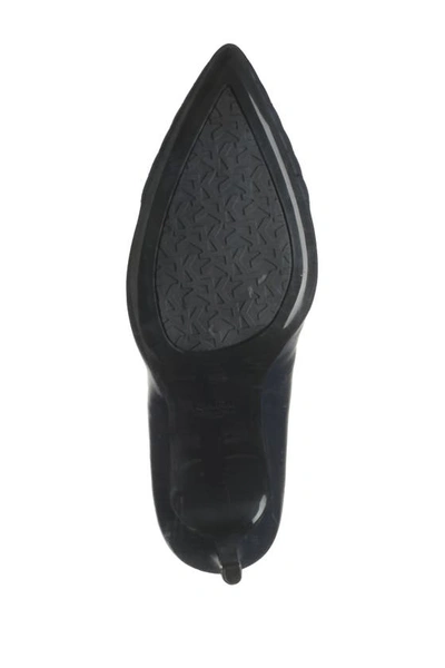 Shop Karl Lagerfeld Roulle Quilted Pointed Toe Pump In Mid Midnight