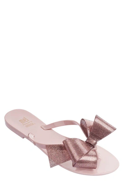Shop Mini Melissa Mel Harmonic Bow Iii Flip Flop In 01276 - Light Pink