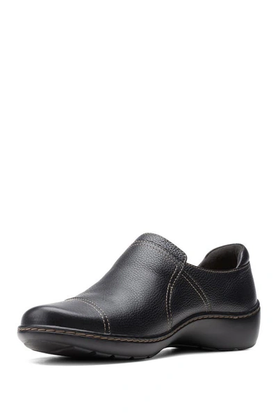 Shop Clarks Cora Poppy Flat In Black Tumbled