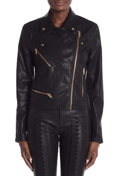 Shop Blanknyc Faux Leather Moto Jacket In Blackened Rose