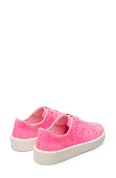 Shop Camper Courb Perforated Suede Sneaker In Bright Pink