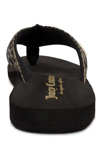 Shop Juicy Couture Smirk Thong Sandal In Yx-blk/gold Exo