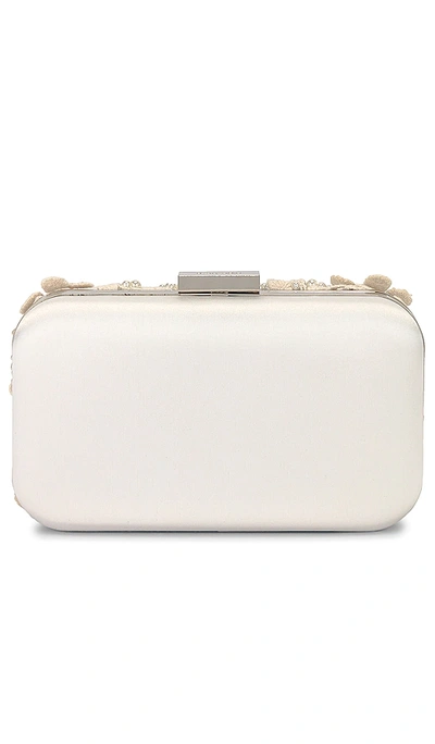 Shop Olga Berg Beth Encrusted Pod Style Clutch In Ivory