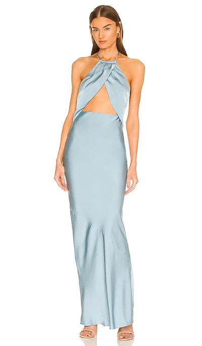Shop Michael Costello X Revolve Finley Gown In Dusty Teal