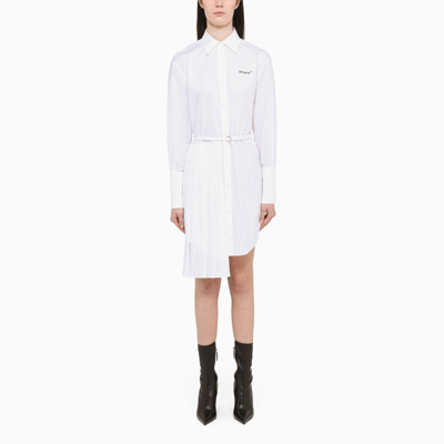 Shop Off-white Diag-print Chemisier Dress In White